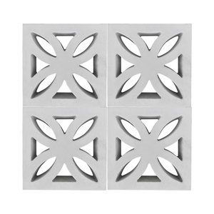 Briques creuses blanches en béton pour murs-rideaux, motif floral, revêtement mural extérieur/intérieur - Product Image 5