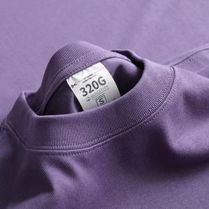 고품질 시원한 320g 티셔츠 도매 맞춤 제작 남성용 100% 면 무지 티셔츠 - Product Image 2