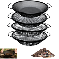 Tamis rond robuste pour équipement agricole avec double poignée, tamis à main pour le sol, idéal pour les jeunes plants, le rempotage et le compost de jardin