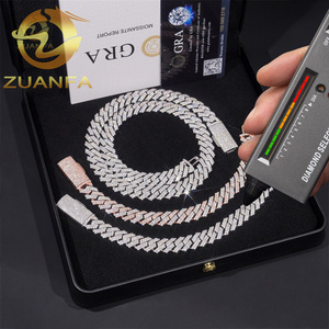 <span class=keywords><strong>Catena</strong></span> Cubana in <span class=keywords><strong>Argento</strong></span> Sterling <span class=keywords><strong>925</strong></span> con Moissanite a 2 File da 12mm, Gioielli Hip Hop per <span class=keywords><strong>Uomo</strong></span>, Supera il Test del Diamante - Product Image 6
