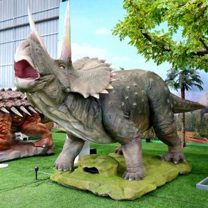 สร้างโลกยุคก่อนประวัติศาสตร์ของคุณเอง |   ไทรเซราทอปส์หุ่นยนต์เคลื่อนไหวได้สมจริง เสียงคำรามดุจมีชีวิต สำหรับใช้งานภายในอาคาร ห้างสรรพสินค้า โรงเรียน - Product Image 1