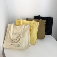 Sac à bandoulière en toile vierge pour femmes, sac en tissu imprimé, pour shopping, 2021