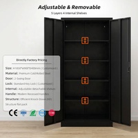 Armario metálico de 2 puertas, armarios verticales, archivador de acero