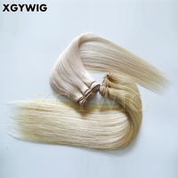Extensions de tissage lisses et soyeuses en cheveux humains brésiliens vierges Remy 100% blonds, double trame, de 10 à 30 pouces, vente en gros