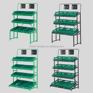 Supports pour légumes en acier et fer légers personnalisés pour magasin <span class=keywords><strong>de</strong></span> détail Supports pour légumes à fruits et légumes <span class=keywords><strong>de</strong></span> <span class=keywords><strong>vente</strong></span> <span class=keywords><strong>de</strong></span> supermarché métalliques en option - Product Image 1