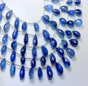 Perles de pierres précieuses en cyanite bleue naturelle, facettées, de forme fantaisie, faites à la main, de haute qualité, 6 mm, 8 mm, pour la fabrication de bijoux - Product Image 2