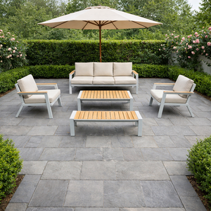 Sofá de Exterior de Aluminio para Balcón, con Tela Impermeable, Ideal para Jardín o Terraza, con Cojines de Secado Rápido - Product Image 2
