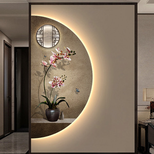 Modern Decorative Painting Creative Plum Blossom Led <strong>Light</strong> Mural Premium Luxury Corridor Aisle Wall Art <strong>Canvas</strong> <strong>Digital</strong> - Product Image 1