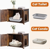Meuble pour litière de chat, cloison amovible dissimulée, maison pour chat d'intérieur, table d'appoint, 31,5 x 20,9 x 19,7 pouces, moderne
