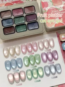 เจลทาเล็บแม่เหล็กสะท้อนแสง 9 สี แบบ Cat Eye สำหรับทำเล็บ UV LED  สำหรับร้านทำเล็บ  อุปกรณ์ตกแต่งเล็บผู้หญิง แฟชั่นโฮโลแกรม ทำเล็บมือ - Product Image 3