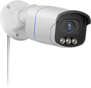 Caméra de sécurité PoE 4K 8MP avec vision nocturne couleur, détection de personnes et de véhicules, projecteur et sirène, compatible uniquement avec NVR PoE 4K - Product Image 1