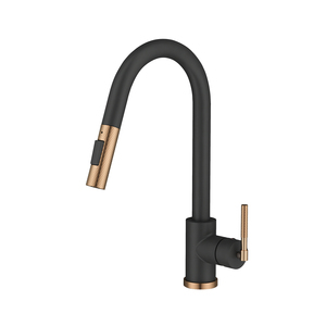 Grifo extraíble para fregadero de cocina, <span class=keywords><strong>llave</strong></span> de resorte extraíble, color dorado y negro Torneira Gourmet - Product Image 1
