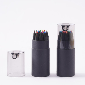 Lápiz para colorear de 24 colores, papel de madera negro respetuoso con el medio ambiente, lápices de colores con logotipo personalizado - Product Image 4