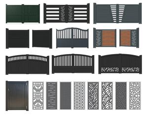 Portes automatiques en aluminium pour entrée principale, clôtures, portails, portes modernes pour maison, portail coulissant à lattes - Product Image 5
