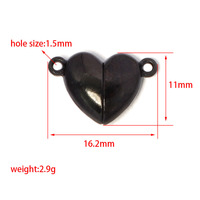 Pendentif Cœur Magnétique Assorti en Acier Inoxydable Plaqué Or 18K avec Fermoir Cœur pour Fabrication de Bijoux Bracelet DIY
