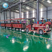 Nouvelle Arrivée Train Électrique Classique de Luxe en Fibre de Verre et Acier pour Enfants, Utilisation Intérieure/Extérieure, Idéal pour la Maison et les Centres Commerciaux - En Promotion