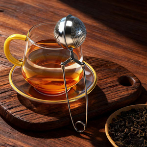 Đầy Màu sắc Snap bóng trà lọc thép không gỉ trà Infuser lọc với xử lý cho lá lỏng lẻo trà gia vị gia vị bán buôn - Product Image 2