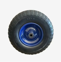 Roue en mousse PU 3.00-4, roue pleine anti-crevaison, jante en acier peinte en blanc, pour tondeuse à gazon, tracteur de jardin, chariot