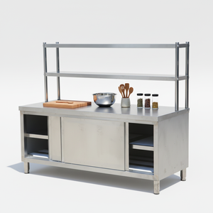 De nieuwe commerciële keukenconsole met opbergkasten is geschikt voor een gewicht van 500 kg. - Product Image 1