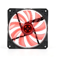 Ventilateur de boîtier d'ordinateur OEM ODM 120x120x25mm, pale rouge, cadre noir, ventilateur axial PWM DC