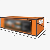 Abri de conteneur à toit en pente en tissu PVC 17 oz, 30' x 40', avec paroi latérale et devant semi-ouvert