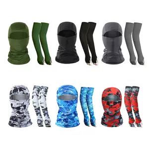 Wholesale Outdoor Sun Uv Protection Summer Sunshade With Mask Balaclava Hat Camouflage Print Mask Headscarf Caps