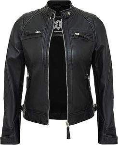 Chaqueta de Motociclista Casual de Cuero Genuino para Hombre, a la Moda, Impermeable, Transpirable, con Cierre, Cuello Alto y Logotipo Frontal - Product Image 1