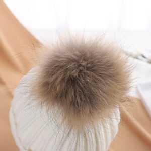 <span class=keywords><strong>Bonnet</strong></span> <span class=keywords><strong>pompon</strong></span> tricoté en boule de fausse fourrure pour femmes en acrylique pour l'hiver vente en gros - Product Image 5