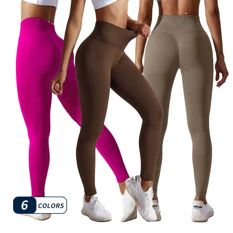 Mallas deportivas sin costuras para mujer, pantalones de yoga en blanco, 87, nailon, 13, spandex