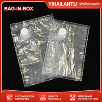 Sac en boîte transparent de qualité alimentaire avec bouchon à vis, emballage liquide BIB étanche pour eau, jus, sirop