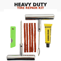 Juego de Herramientas para Reparación de Neumáticos de Auto, Motocicleta y Bicicleta, 5 Piezas por Juego, con Broca de Rosca, Tiras de Goma y Superpegamento