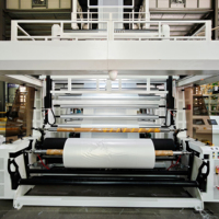 Extrudeuse de film soufflé multicouche ABC à 3 couches, production de 160 kg/h, double enrouleurs manuels, ligne d'extrusion plastique