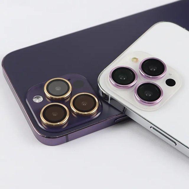 Anti-scrath 9h Full Cover CD Texture Camera Eyes Metal Ring Camera Lens Protector De Camara for iphone 16 15 14 13 12 11pro Max