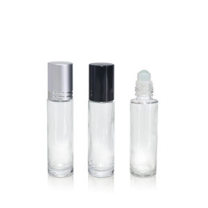 15毫升15毫升透明白色磨砂玻璃除臭香水滚筒卷瓶1/2盎司，带金银盖精油 - Product Image 3