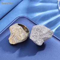 Bague Croix Hip Hop Tendance en Moissanite, Argent Sterling 925 Électroplaqué, Personnalisée, VVS, Testeur de Diamant, Bling, pour Homme