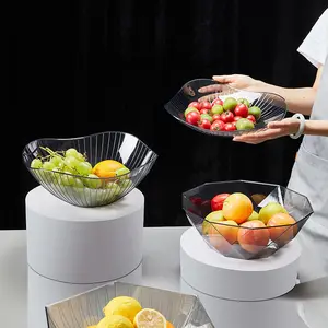 透明塑料水果碗水果上菜盘大壳形食蛇收纳容器套装