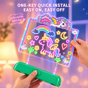 Nouvelle Tableau <span class=keywords><strong>d</strong></span>'écriture LED en acrylique lumineux, jouet de <span class=keywords><strong>dessin</strong></span> magique, tableau de <span class=keywords><strong>dessin</strong></span> LED rechargeable lumineux pour enfants avec commande vocale et lumière - Product Image 3