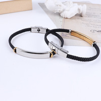 Bracelets en corde de mode pour couple noirs, bracelet en corde gravé sur mesure, accessoires de bijoux de mode, vente en gros 2025 ALN25122236