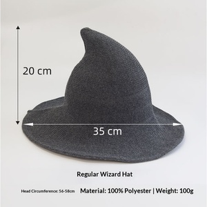 <span class=keywords><strong>Chapeau</strong></span> de sorcière pliable en tricot pour Halloween, 100% polyester, pour la plage, pour femmes, directement de l'usine - Product Image 3