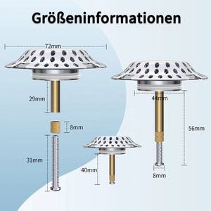 Drenaje de núcleo de rebote de bañera estándar americano, <span class=keywords><strong>pie</strong></span> de bañera de cobre paso rebote Filtro de ducha drenaje Drenaje de bañera - Product Image 6