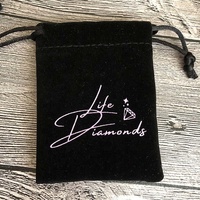 Impression de logo personnalisée, couleur personnalisée, taille personnalisée, MOQ 100 pièces, échantillon gratuit, sac à cordon personnalisé, petit sac cadeau en velours pour bijoux