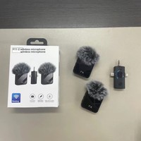Winddichtes und Geräuschdämpfendes Kabelloses Lavalier-Mikrofon F11-2 2.4G Geräuschunterdrückendes Ansteckmikrofon für Vlogging und Live-Streaming