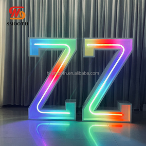 SMOOTH Nouveau design Cadre métallique Lettres 3D au design néon RGB multicolore Blanc chaud Enseigne autoportante pour mariage et fête - Product Image 1