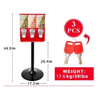 Jouets en capsule de bonbons Pro Triple Gumball, balles rebondissantes, distributeur automatique de cacahuètes TR103D