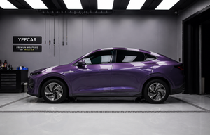 Vinilo para Rotulación de Vehículos Gris Violeta PET de Alto Brillo 7.5mil con Liberación de Aire y Autoreparación, Película de Vinilo para Rotulación Automotriz de Carrocería Completa que Cambia de Color - Product Image 3