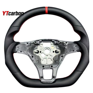 Volant de direction en cuir suédé italien personnalisé de style course, accessoires intérieurs de voiture, pièces automobiles pour Amarok Aerteon Atlas <span class=keywords><strong>Caddy</strong></span>, YTcarbon - Product Image 6