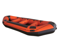 Nouveau Bateau Gonflable en Caoutchouc 0,36 m avec Fond en Aluminium pour Pêche/Ski Nautique, Rame et Moteur, pour Lac, Rivière, Mer 8+1