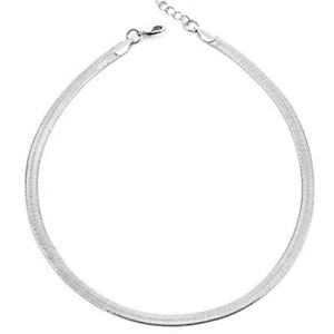 <span class=keywords><strong>Collier</strong></span> <span class=keywords><strong>ras</strong></span> du <span class=keywords><strong>cou</strong></span> plaqué <span class=keywords><strong>argent</strong></span> ou or pour femme, chaîne serpent, à chevrons, personnalisé, nouvelle mode 925, été - Product Image 4