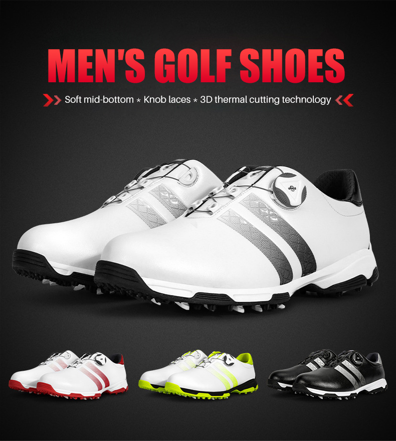 PGM XZ160 Men's Soft Sole Waterproof Anti Skid Quick Lacing Golf Shoes企业官网