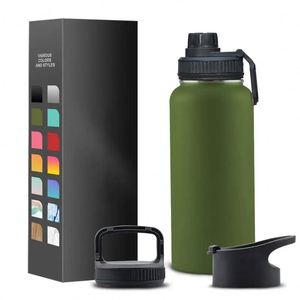 32oz Stainless <b>Steel</b> Double Wall Insulated Straw Gradient Thermos Drinking Water <b>Bottle</b> Keeps Water Cold for 24 Hours - Product Image 1